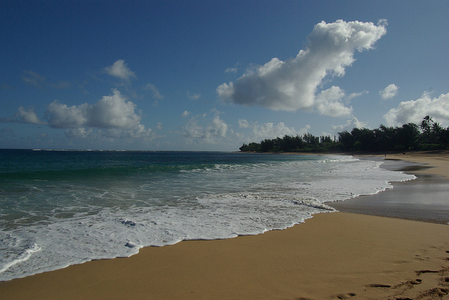 Photo de la baie d'Hanalei, île de Kauai