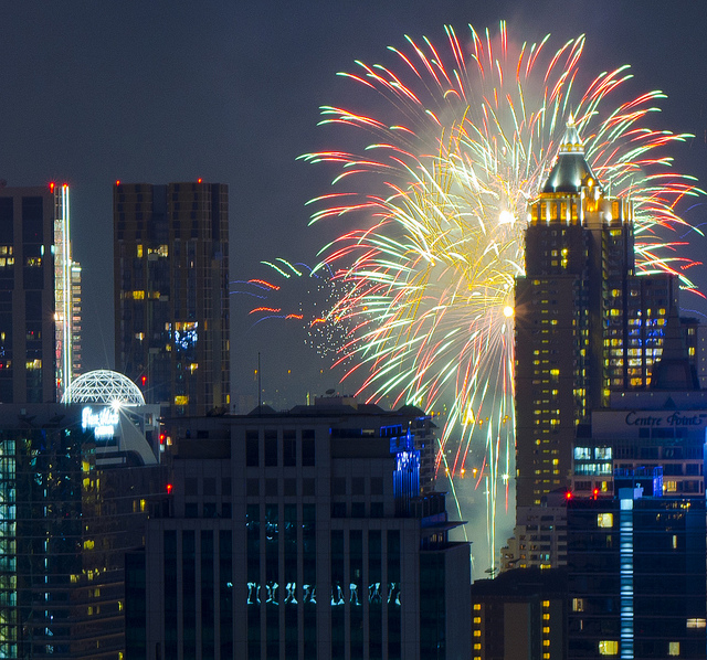 Feux d'artifice pour le Nouvel an 2013 à Bangkok.