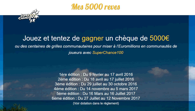 Jeu concours Mes 5000 rêves, par SuperChance100.